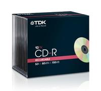 TDK CD-R80JCA10P CD-R Vierge 80 mn 52X Jewel case PK10