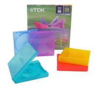 TDK Couleur Snap n 'Save 10-Disk CD et DVD Jewel Cases, Lot DE 20