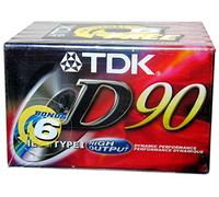 TDK D90 - Haute puissance - cassettes vierges - Type I - Lot de 6