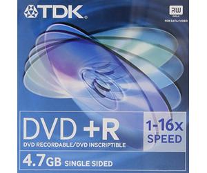 TDK - DVD+R - 4.7 Go 16x - boîtier CD - support de stockage