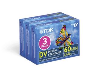 TDK DVM-60 MiniDV Lot de 3 Cassettes vidéo pour caméscope 60 Minutes