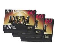 TDK DVM60 Mini DV Tape 60 min. - Lot de 3