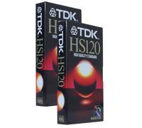TDK Lot 2 Cassette VHS Premium 120min pour magnétoscope NEUVE Vierge (Réf#J-557)