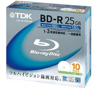 TDK Lot de 10 disques Blu-ray BD-R GB 2 x vitesses pour enregistrement howaitowaidopurintaburu en paquets de 10 brv25pwa10 K