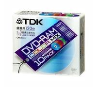 TDK Re-writable DVD-RAM CPRM support 2-3x 5Color mix 10pack DVD-RAM120CMX10U (Japan Import)
