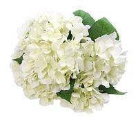Tdkjfoutr Artificial Fleurs en Soie 7 Gros Bouquet D'Hortensia pour Mariage, Chambre, Maison, Hôtel, Décoration De Fête Et Cadeau De Vacances Blanc