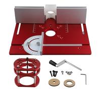 Tdkjfoutr Kit de Levage de Routeur à Bois, Plaque D'Insertion de Table de Routeur en Aluminium pour Moteurs de 65 mm de Diamètre avec Guide et Support de Jauge à Onglet