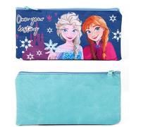 TDL Disney La Reine des Neiges Elsa et Anna Trousse plate, bleu, Trousse à crayons