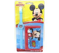 TDL Disney Mickey Mouse Ensemble-Cadeau l'horloge + Portefeuille - Licence Officielle -Watch & Wallet