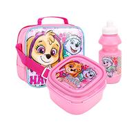 TDL Paw Patrol Skye Have Fun Ensemble sac à déjeuner isotherme 3 pièces, boîte à sandwich et bouteille pour l'école et les voyages, rose
