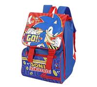 TDL Sonic Kids Sac à dos d'écolier Bleu/rouge 31 x 24 x 9 cm Capacité 15 l