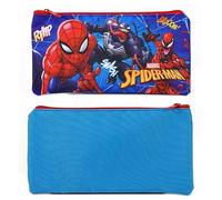 TDL Spiderman Trousse plate pour l'école, bleu, Trousse à crayons sur le thème des personnages