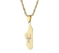 TDNEKMCA Collier Pendentif Carte De Madagascar - Carte Du Pays De Madagascar À Motif De Vache - Cadeau De Relation Longue Distance Pour Femmes,Filles Et Hommes