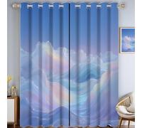 TDNEKMCA Rideau Occultant Texture Ondulée 140x260cm 2 Panneaux Rideau Thermique Isolant Anti Froid A Oeillets Rideaux Salon Abstrait Dégradé Décoratif Chambre Adult Cuisine