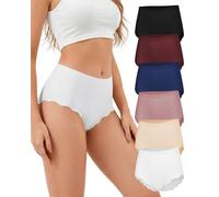 TDONE Culottes sans coutures pour femmes, sous-vêtements respirant à taille haute sans coutures confortables sans VPL, montrant des culottes douces, wicking d'humidité, bords ondulés, culottes à