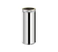 TDPS500 Conduit isolé double paroi poêle à bois 50 cm Ø125 - à l'unité | Compatible bois et fioul, avec isolation en laine de roche 30 mm sans pont thermique et collier d'union inclus.