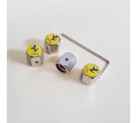 TDQTVH 4 Pieces Bouchon Valve Pneu Voiture pour Ferrari California SF90 F430 458 488 Roma Portofino 456 F12 F8 812 FF Bouchons de Valve de Pneu Capuchon Antipoussière de Roue