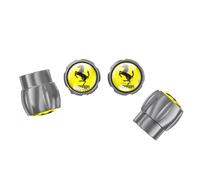 TDQTVH 4 Pieces Bouchon Valve Pneu Voiture pour Ferrari Roma Portofino F8 GTC4Lusso 488 F12 FF California 458 F430 Valve de Pneu Bouchons de Valve de Pneu Capuchon,Grey