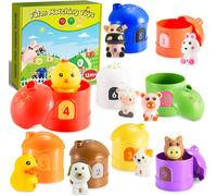 TDRFL-Animaux De La Ferme Jouet Enfant 1 2 3 Ans,Jouets Éveil Montessori Jeux Educatif 1-3 Ans Figurines D'Animaux Jouet Bebe 6-18 Mois Cadeau Fille Enfant Garcon 1-3 Ans Cadeau Annivers