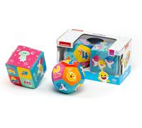 TDRFL-Baby Shark,Jeu De Balle Et Cube Ultra Doux,Jeu De Petite Enfance Pour Développement Tactile Et Visuel Avec Numéros,En Simili Cuir,Lavable Avec Chiffon Humide,Âge Recommandé +6 Mois