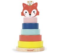 TDRFL-Empilable Renard,Baby Forest-Jeu Empilable En Bois-Jouet D'Éveil-Développement De La Motricité Fine-Premier Âge-Multi Couleurs-Dès 1 An,J08014