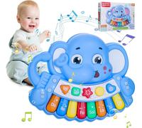 TDRFL-Jouet Baby Piano Jouet Éléphant Piano Avec Lumière&Voix D'Animaux Jouets Musicaux Pour 18+Babies Mois Enfants Clavier Jouet Pour Garçons Filles Noël Cadeaux D'Anniversaire