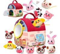 TDRFL-Jouet Bebe 6 Mois Jouet En Peluche Pour Bébé Avec Grange,Hochet,Papier Froissé,Mirror-Jouet Sensoriels Montessori Éveil 6-36 Mois Cadeau Pour Bébé 6 9 12 Mois Garçon Fille