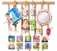 Tdrfl-Jouet Bebe Avec Jouet Poussette,Miroir Bebe Eveil,Livre Sensoriel Bebe,Jouet Nouveau Né 0-3-4-6 Mois,Cadeau Bebe Garcon Fille