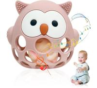 TDRFL-Jouet Dentition Bébé&Balle Sensorielle Bebe,Jeu Eveil 3-18 Mois,Balle De Préhension+Anneau En Silicone,Jouet Montessori Pour Dentition&Sensations,Cadeau Filles Garçons (At-2)