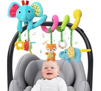 Tdrfl-Jouets D'éveil Bebe 0 3 6 Mois,Spirale D'activité Bebe,Jouet Poussette A Suspendre Pour Berceau Landau Lit,Jouet De Peluche Hochets Cadeau Pour Bebe Nourrissons Garçon Fille-Éléphant
