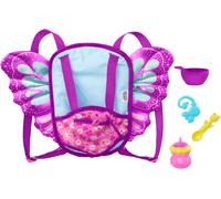TDRFL-Mon Porte-Bébé Pour Poupon Papillon 2-En-1,Transformable En Sac À Langer Avec 5 Accessoires,Jouet Pour Enfant Dès 3 Ans,Hbh45