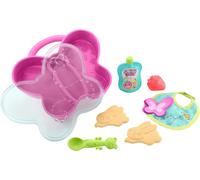 TDRFL-My Garden Baby Coffret L¿Heure Du Repas,7 Accessoires Pour Poupon Bébé Papillon Dont Boîte,Cuillère Et Bavoir,Jouet Pour Enfant Dès 3 Ans,Hbj69