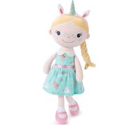 Tdrfl-Poupée Bébé Douce 40,6 Cm,Ma Première Poupée De Chiffon Pour Fille De 1 An,Cadeau D'anniversaire,Jouets En Peluche De Noël,Cadeau Pour Tout-Petits,Nourrissons-Fille Aux Licornes