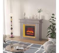 TDRTRD Cheminée Électrique sur Pied avec Chauffage, Cheminée Électrique Autoportant avec Effet Flammes LED luminosité réglable, Cheminée Décorative pour Salon (Chêne, 101x35x89cm)