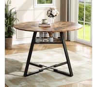 TDRTRD Table de Salle à Manger Ronde pour 4-6 Personnes 120 x 70 cm, guéridon Circulaire Moderne, Table de Cuisine Rétro, Tables Basses Rondes, Petite Table Industrielle pour la Cuisine, Le Salon