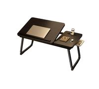 Tdsmyxgs Bureau Pliable pour Ordinateur Portable avec Support pour Tablette, Bureau De Lecture, Plateau De Chevet pour Canapé-lit, Idéal pour Travailler, Écrire Et Manger(Black)
