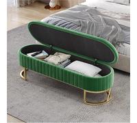 Tdsmyxgs Ce Banc De Rangement Dissimulé, Doté d'une Structure Métallique Rembourrée, Est Idéal comme Chaise pour Se Changer dans Une Entrée, Une Chambre Ou Un Salon(Green,140cm)
