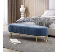 Tdsmyxgs Ce Banc De Rangement Dissimulé, Doté d'une Structure Métallique Rembourrée, Est Idéal comme Chaise pour Se Changer dans Une Entrée, Une Chambre Ou Un Salon(Blue,80cm)