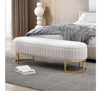 Tdsmyxgs Ce Banc De Rangement Dissimulé, Doté d'une Structure Métallique Rembourrée, Est Idéal comme Chaise pour Se Changer dans Une Entrée, Une Chambre Ou Un Salon(White,140cm)