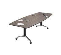 Tdsmyxgs Table De Conférence, Table De Bureau/de Discussion en Forme De Navire avec Prise Électrique, Adaptée Aux Grands Bureaux, Salles De Conférence Et Séminaires Professionnels(Brown,240x120cm)