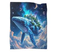 TDSNKAVHB baleineCouverture Jetable 3D en Flanelle Fantaisie CityCouverture Décorative pour Enfants Et Adultes, Couverture Super Douce, Adaptée À Toutes Les Saisons80x90inch(200x230cm)