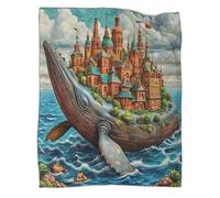 TDSNKAVHB baleineCouverture Jetable 3D en Flanelle Fantaisie CityVoyage Et Camping pour Enfants, Garçons, Filles, Couverture Super Douce, Adaptée À Toutes Les Saisons50x60inch(127x152cm)