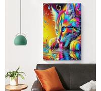 TDSNKAVHB chat Murale Pet mignon Décoration Murale Peinture Sur Toile Impression Sur Toile Affiche Decoration Pour Chambre Et Couloir Premium 08x12inch(20x30cm)