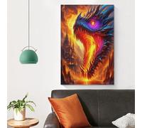 TDSNKAVHB Château du rêve Murale Dragon du mal Décoration Murale Image Sur Toile Tableau Impression Sur Toile Affiche Decoration Pour Salon Chambre Décorations 12x18inch(30x45cm)