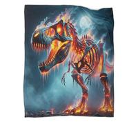 TDSNKAVHB dinosauresCouverture Jetable 3D en Flanelle Squelette FlameVoyage Et Camping pour Enfants Et Adultes, Couvertures Chaudes, Adaptées À Toutes Les Saisons80x90inch(200x230cm)
