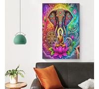 TDSNKAVHB éléphant Murale Statue du Bouddha Décoration Murale Image Sur Toile Tableau Impression Sur Toile Pour La Décoration De La Maison 16x24inch(40x60cm)
