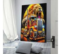 TDSNKAVHB gros camion Murale lion Decoration Murale Peintures Sur Toile Impression Sur Toile Pour La Décoration De La Maison 24x36inch(60x90cm)