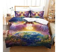TDSNKAVHB Jésus3D Printing Duvet Cover Bedding Set Microfiber with merveilleuxHidden Zipper and Pillow Shams for Teen KidsSingle（140x200cm）