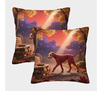 TDSNKAVHB Terrier de Bedlington 3D Printed Pillow Case Home Decorative Square Cushion Animal de Compagnie Chien Festival Decor Gift Set of 2 Case Set for Couch Sofa Bedroom Living Room 45x45cm