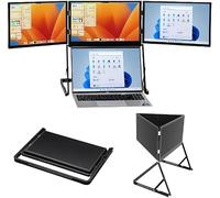 TDSYOCG 2025 Portable Tri Screen Monitor pour Ordinateur, 15.6" IPS FHD 1080P Triple Moniteur Pliable, Type C/HDMI/USB-C Plug & Play Extension de Moniteur, Compatible avec Win/Mac